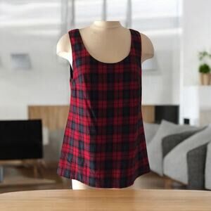 Alexx Jae and Milk red plaid sleeveless top Women’s Size M Medium